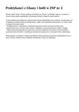 Praktykanci z Ghany i Indii w ZSP nr 2