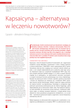 Kapsaicyna – alternatywa w leczeniu nowotworów?