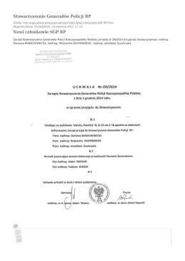 Stowarzyszenie Generał&oacute;w Policji RP Nowi członkowie SGP RP