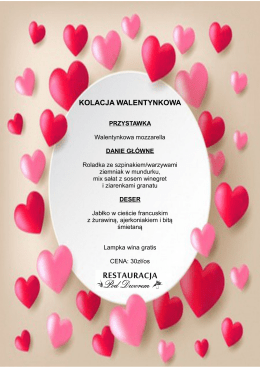 kolacja walentynkowa - Restauracja Pod Dworem