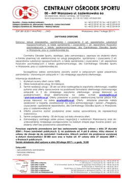 Zapytanie ofertowe - Centralny Ośrodek Sportu