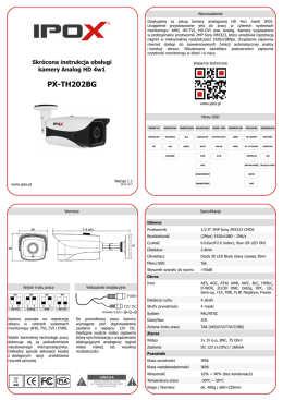 Skrócona instrukcja obsługi kamer IPOX