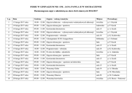 FERIE W GIMNAZJUM NR 1 IM. JANA PAWŁA II W SOCHACZEWIE