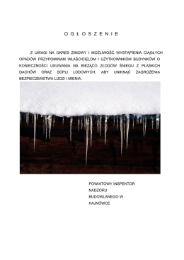 O G Ł O S Z E N I E