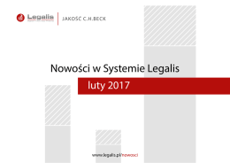 Nowości w Systemie Legalis – luty 2017