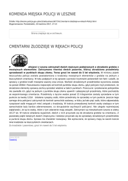 KMP LESZNO CMENTARNI ZŁODZIEJE W RĘKACH POLICJI