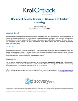 Document Review Lawyers – German and English