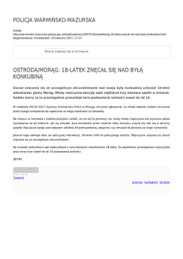 18-latek znęcał się nad byłą konkubiną - Policja Warmińsko