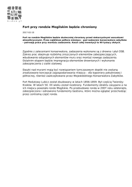 Fort przy rondzie Mogilskim będzie chroniony