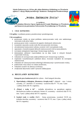 woda źródłem życia – regulamin - Szkoła Podstawowa nr 64 im