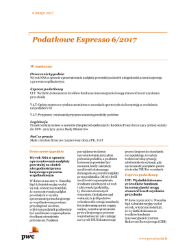 Podatkowe Espresso 6/2017