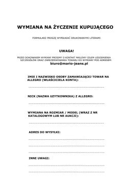 wymiana na życzenie kupującego - mario