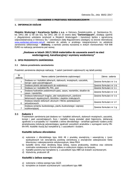 Ogłoszenie o zamówieniu ostat.m