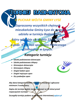 Turniej o Puchar Wójta Gminy Łyse