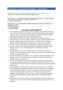 Informacje o zawodach II stopnia &ndash; regulaminy