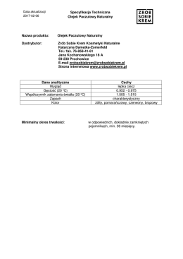 Specyfikacja Techniczna Olejek Paczulowy