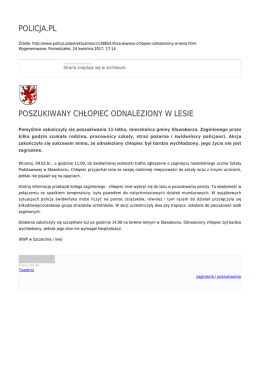 POLICJA.PL POSZUKIWANY CHŁOPIEC ODNALEZIONY W LESIE