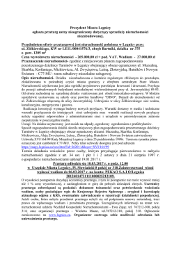 Prezydent Miasta Legnicy ogłasza przetarg ustny