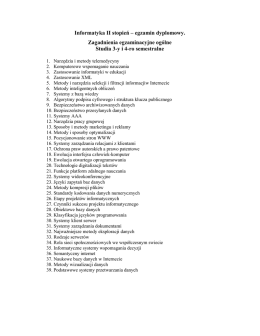 Zagadnienia egzaminacyjne II st ogólne