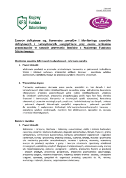 Wykaz zawodów deficytowych