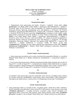 REGULAMIN AKCJI PROMOCYJNEJ „Dostawa i