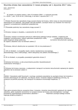 Wycinka drzew bez zezwolenia nowe przepisy od