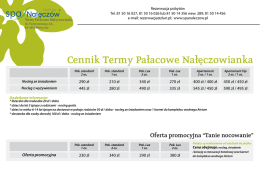 Cennik podstawowy Nałęcz&oacute;w