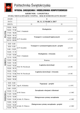 KIERUNEK – ZARZĄDZANIE I INŻYNIERIA PRODUKCJI