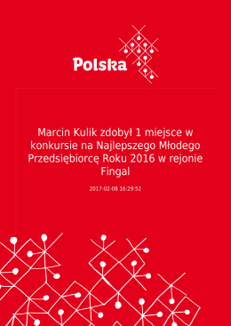 Marcin Kulik zdobył 1 miejsce w konkursie na Najlepszego Młodego