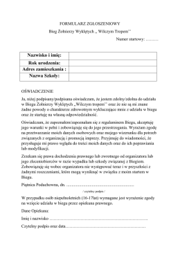 Formularz zgłoszeniowy