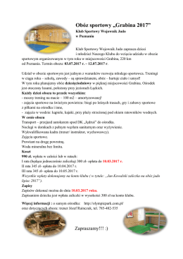 Obóz sportowy „Grabina 2017”