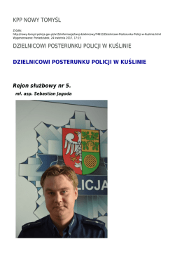 DZIELNICOWI POSTERUNKU POLICJI W KUŚLINIE Rejon