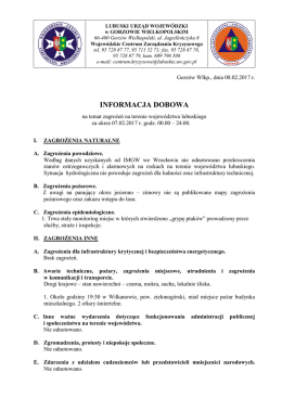 informacja dobowa - Lubuski Urząd Wojew&oacute;dzki