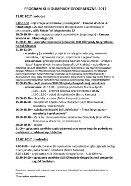 Program Olimpiady Geograficznej w PCKZiU