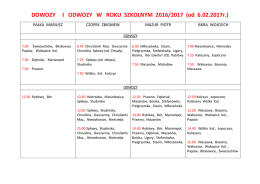 DOWOZY I ODWOZY W ROKU SZKOLNYM 2016 - zso