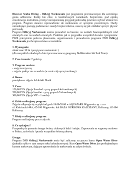pobierz pełen program - Baza Nurkowa Kaliszany