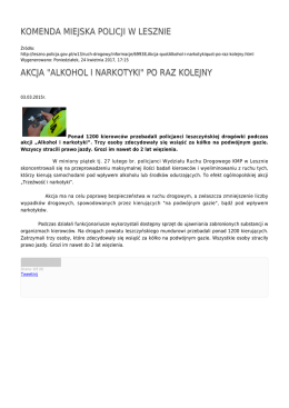 KMP LESZNO AKCJA "ALKOHOL I NARKOTYKI" PO RAZ KOLEJNY