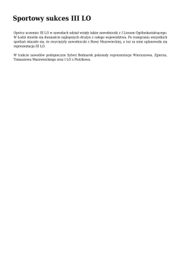 Sportowy sukces III LO