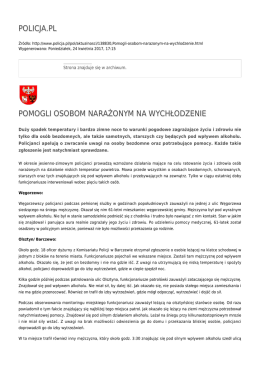 POLICJA.PL POMOGLI OSOBOM NARAŻONYM NA WYCHŁODZENIE