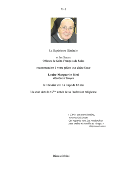 s&oelig;ur Louise-Marguerite - Oblates Saint Fran&ccedil;ois de Sales