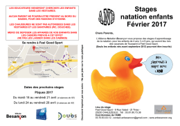 Stages natation enfants F&eacute;vrier 2017 - ANB