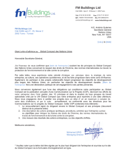 FM Buildings Ltd - UN Global Compact