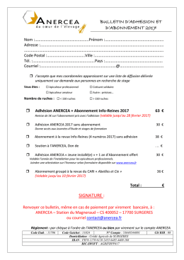 bulletin d`adhesion et d`abonnement