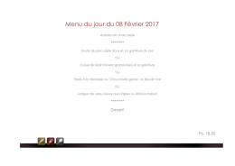 Menu du jour du 08 Février 2017