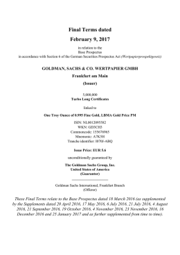 Final Terms dated February 9, 2017