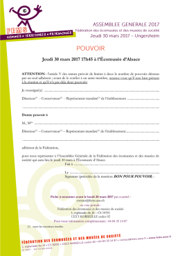 D&eacute;claration de pouvoir de vote AG 2017