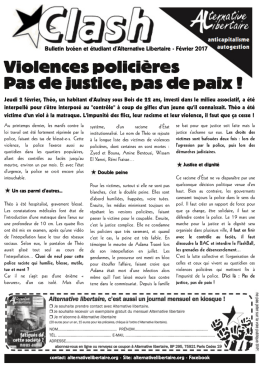 Violences policières Pas de justice, pas de paix