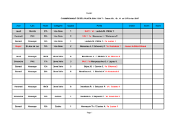 PLANNING CESTA PUNTA 2015 /2016 DU 09 au 12 février 2017