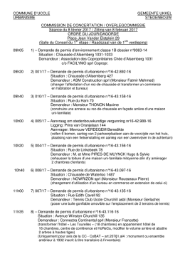 L`ordre du jour de la prochaine r&eacute;union de la commission de