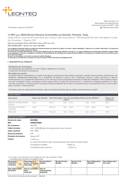 11.00% pa Multi Barrier Reverse Convertible sur Daimler
